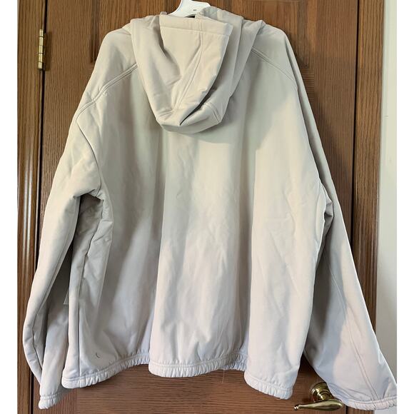 Sold All in Motion Cream Softshell Fleece Jacket Size 5XL PTP 35” Length 33” - Picture 2 of 11